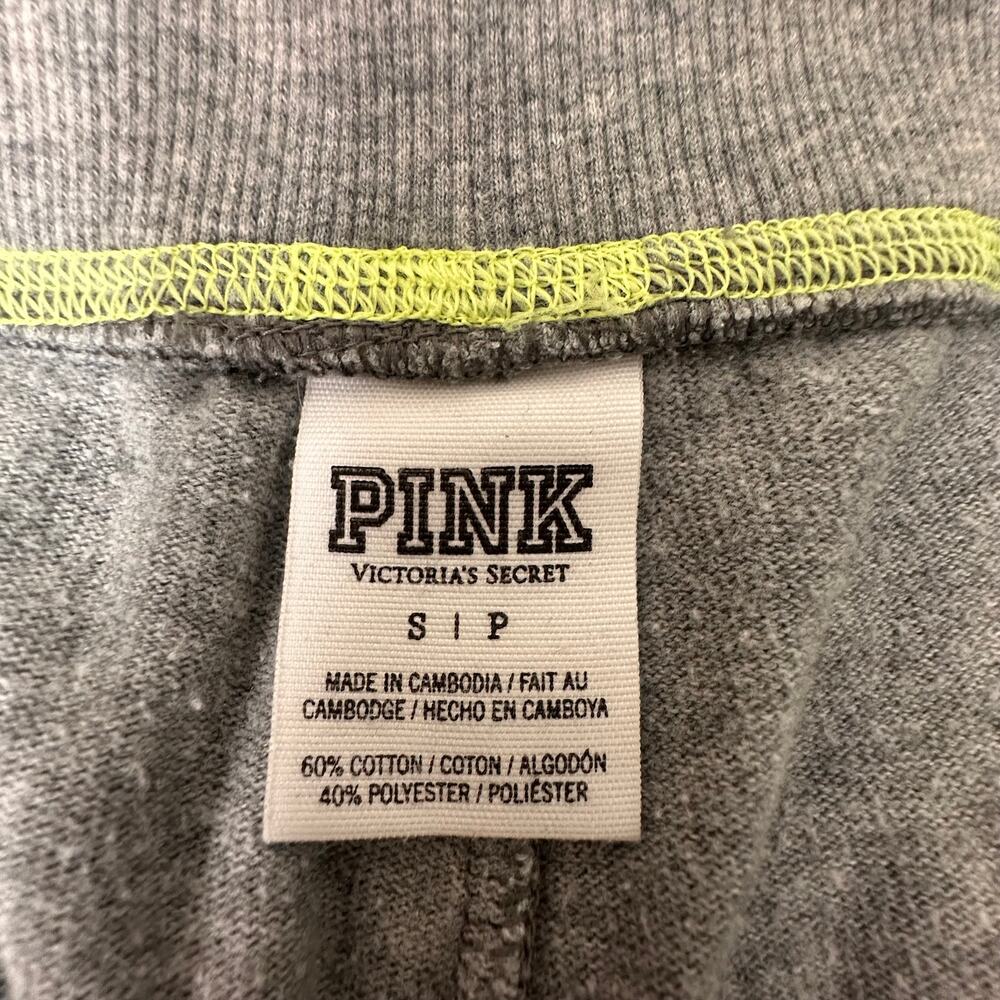 PINK Victoria’s Secret Gray Neon Heart Sweatpants Small - Picture 6 of 8